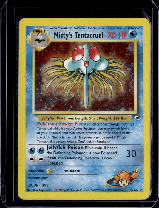 Misty's Tentacruel Gym Heroes #010/132 Unlimited Holofoil Pokémon Card (front)