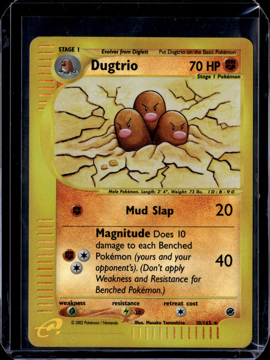 Dugtrio (10) Expedition #010/165 Reverse Holofoil Pokémon Card (front)