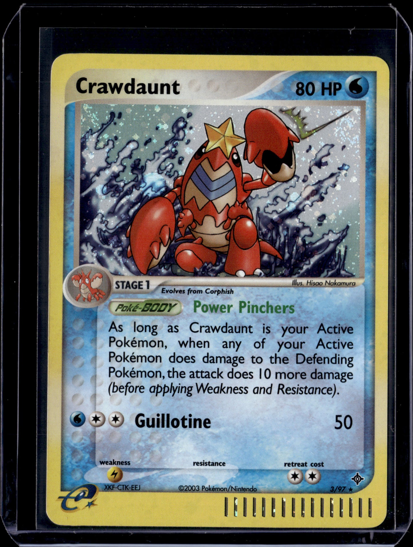 Crawdaunt - 3/97 Dragon #3/97 Holofoil Pokémon Card (front)