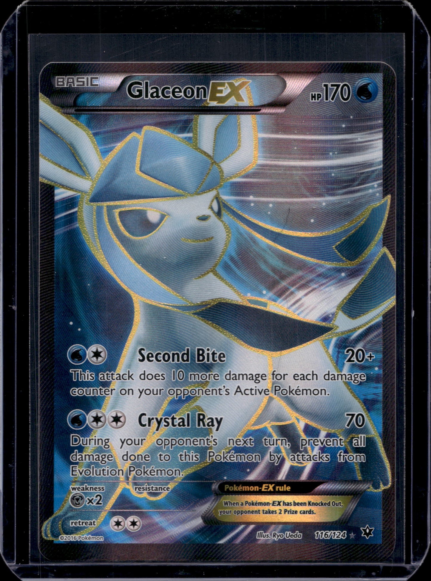 Glaceon EX (Full Art) XY - Fates Collide #116/124 Holofoil Pokémon Card (front)