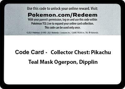 Code Card - Collector Chest: Pikachu, Teal Mask Ogerpon, Dipplin - Code Card Miscellaneous Cards & Products