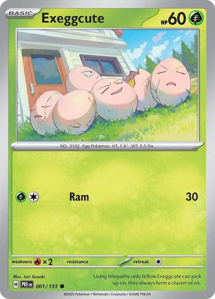 Exeggcute 001/131 Common Prismatic Evolutions Pokémon card