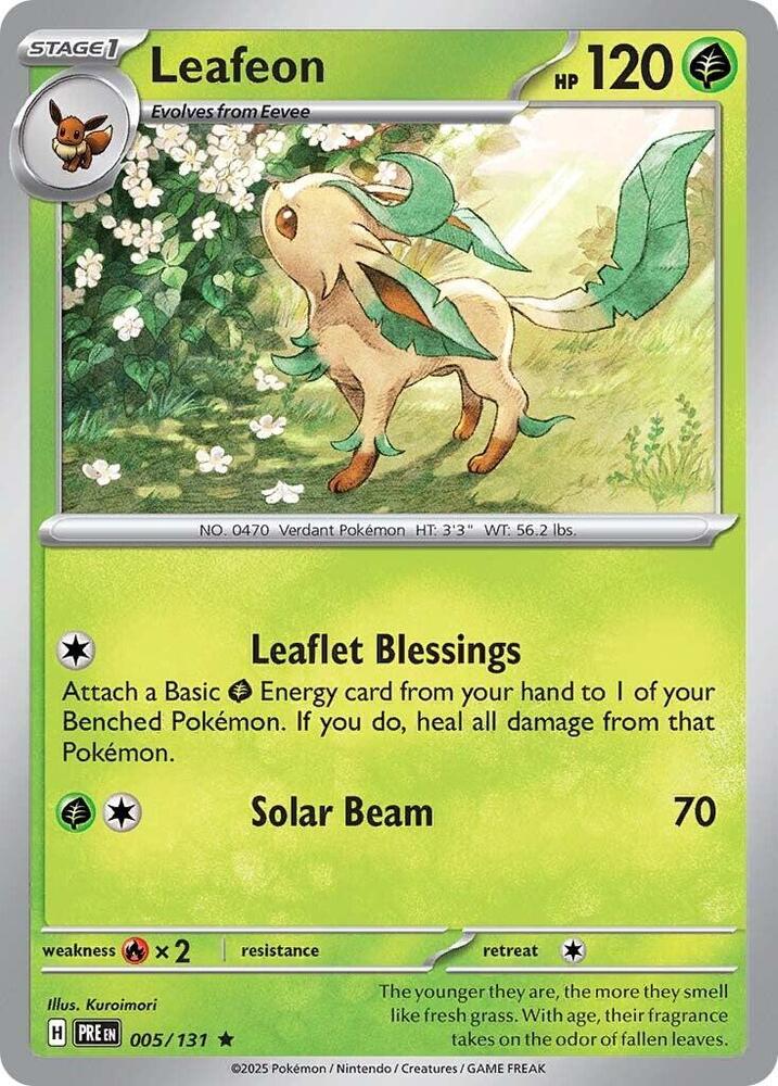 Leafeon 005/131 Rare Prismatic Evolutions Pokémon card