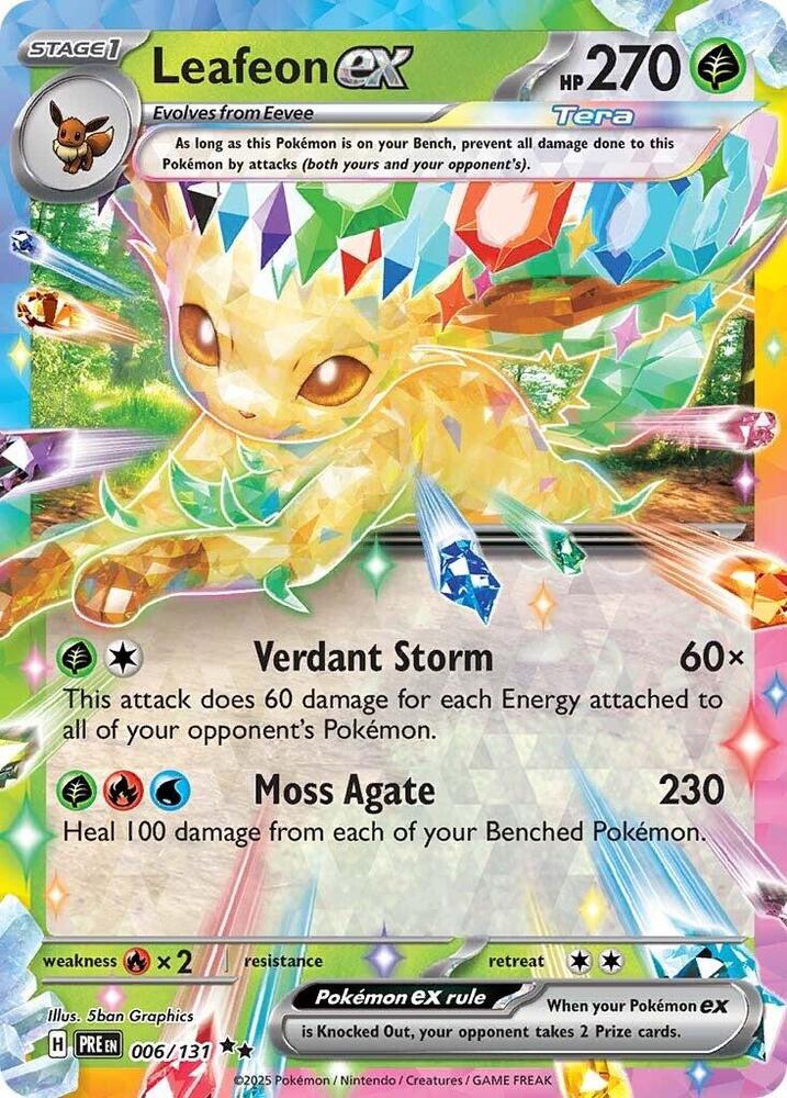 Leafeon ex - 006/131 006/131 Double Rare Prismatic Evolutions Pokémon card