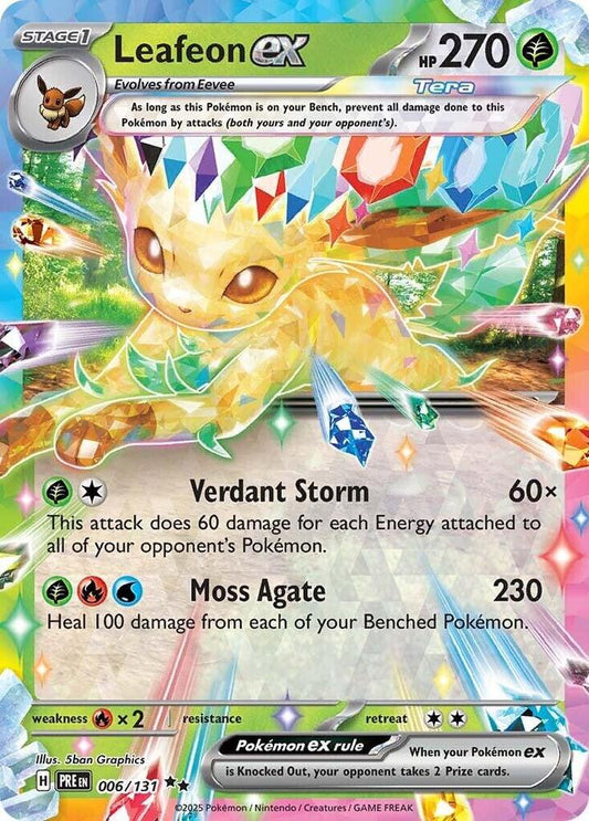 Leafeon ex - 006/131 006/131 Double Rare Prismatic Evolutions Pokémon card