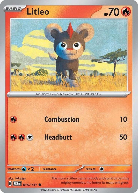 Litleo 015/131 Common Prismatic Evolutions Pokémon card