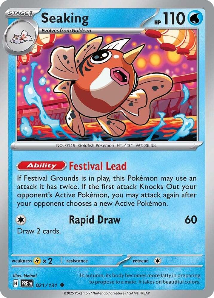 Seaking 021/131 Uncommon Prismatic Evolutions Pokémon card