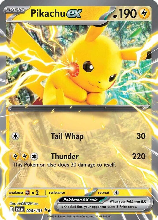 Pikachu ex - 028/131 028/131 Double Rare Prismatic Evolutions Pokémon card