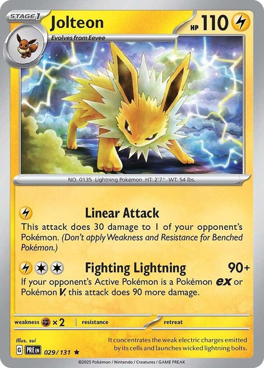 Jolteon 029/131 Rare Prismatic Evolutions Pokémon card