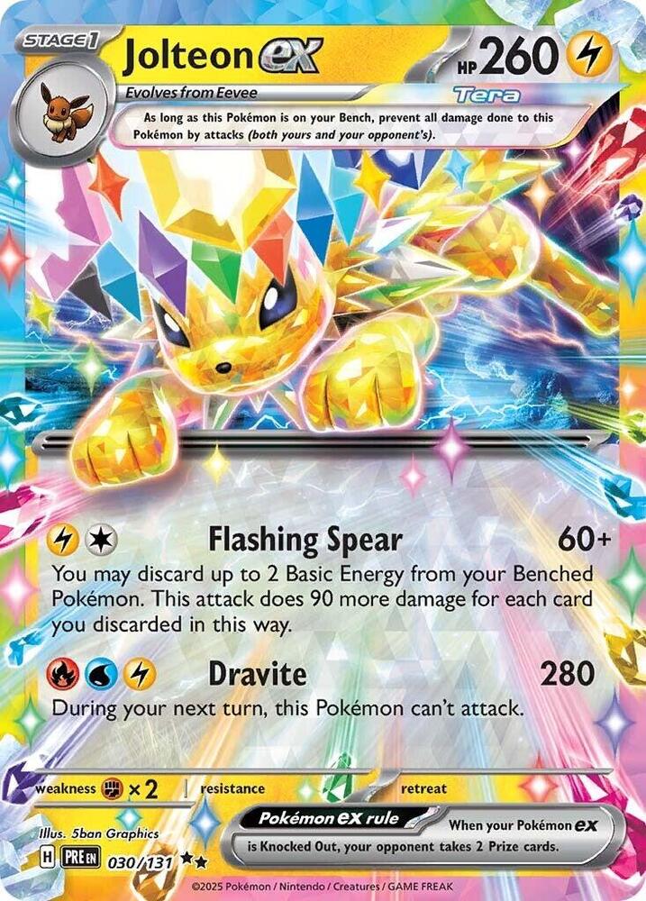 Jolteon ex - 030/131 030/131 Double Rare Prismatic Evolutions Pokémon card