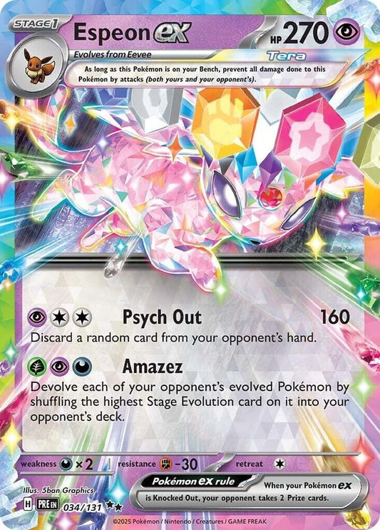 Espeon ex - 034/131 034/131 Double Rare Prismatic Evolutions Pokémon card
