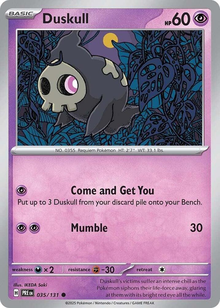 Duskull 035/131 Common Prismatic Evolutions Pokémon card
