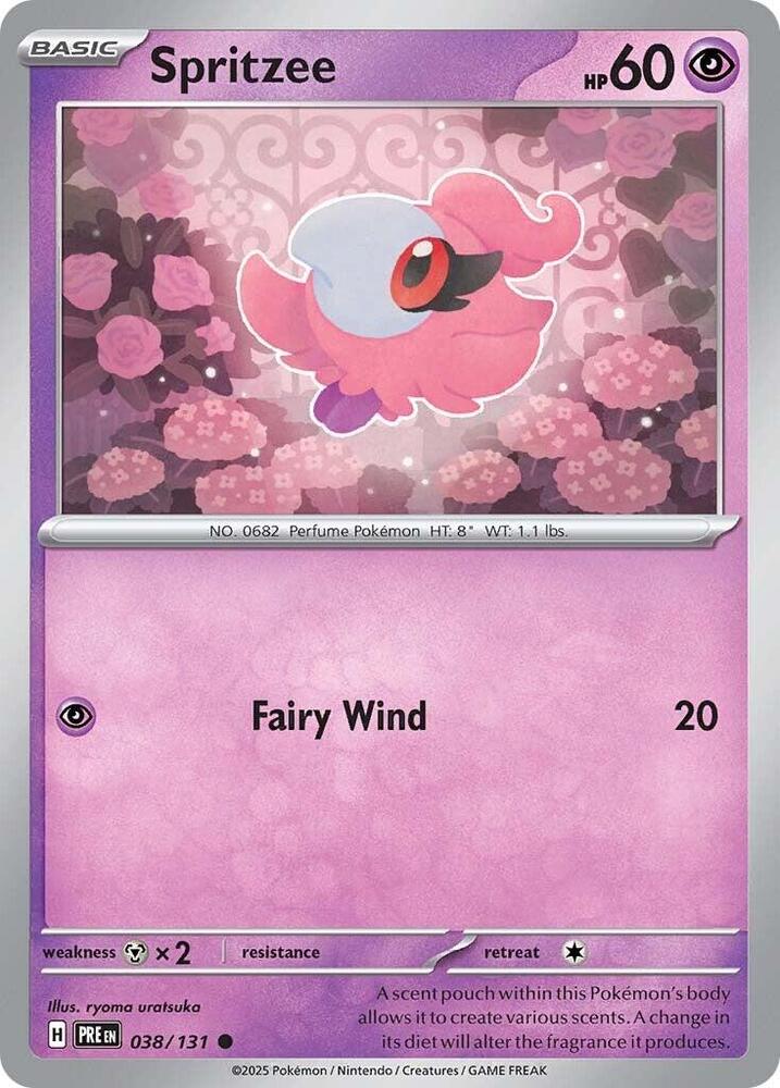 Spritzee 038/131 Common Prismatic Evolutions Pokémon card