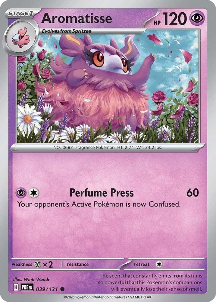Aromatisse 039/131 Common Prismatic Evolutions Pokémon card