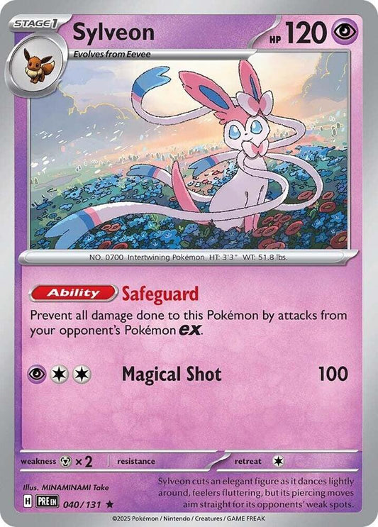 Sylveon 040/131 Rare Prismatic Evolutions Pokémon card
