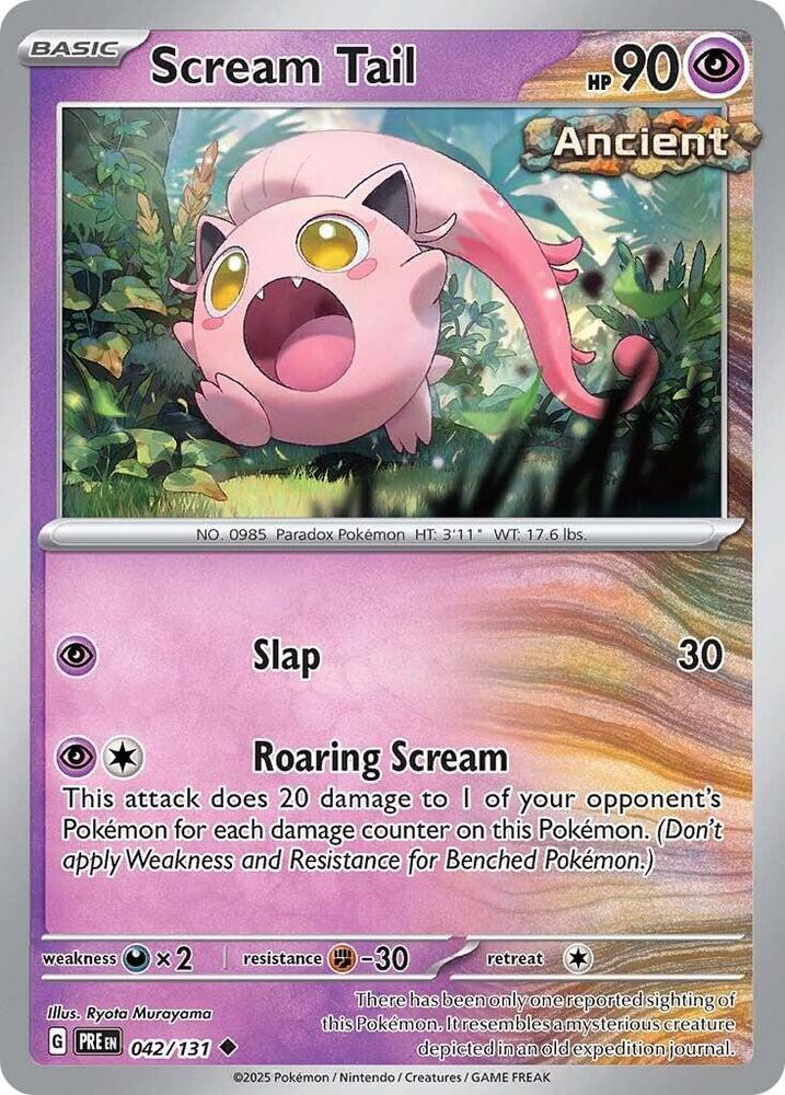 Scream Tail 042/131 Uncommon Prismatic Evolutions Pokémon card