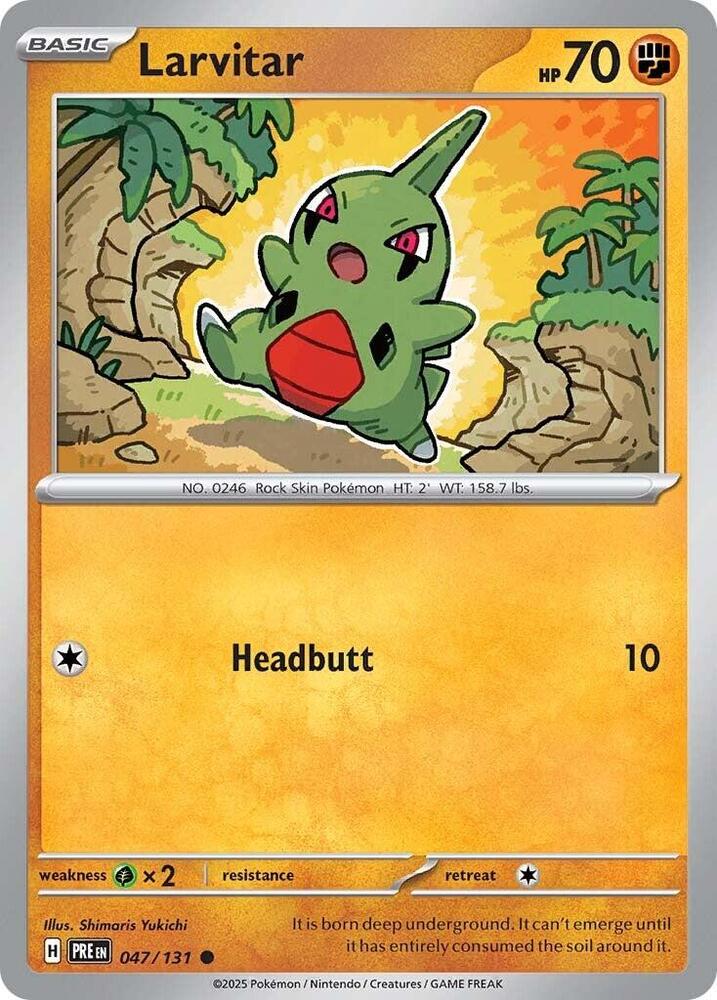 Larvitar 047/131 Common Prismatic Evolutions Pokémon card