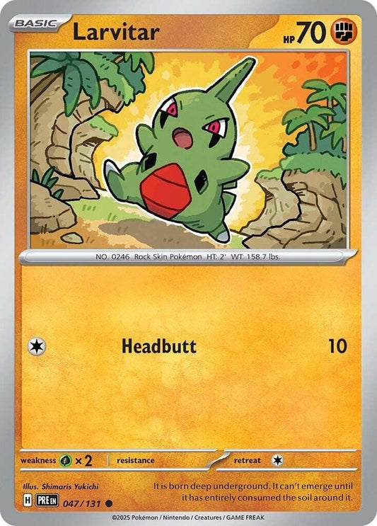 Larvitar 047/131 Common Prismatic Evolutions Pokémon card