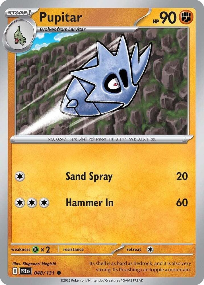 Pupitar 048/131 Common Prismatic Evolutions Pokémon card