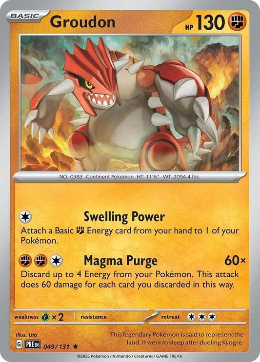 Groudon 049/131 Rare Prismatic Evolutions Pokémon card