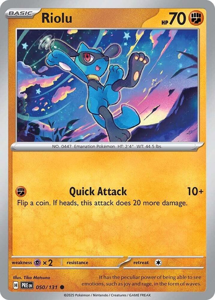 Riolu 050/131 Common Prismatic Evolutions Pokémon card