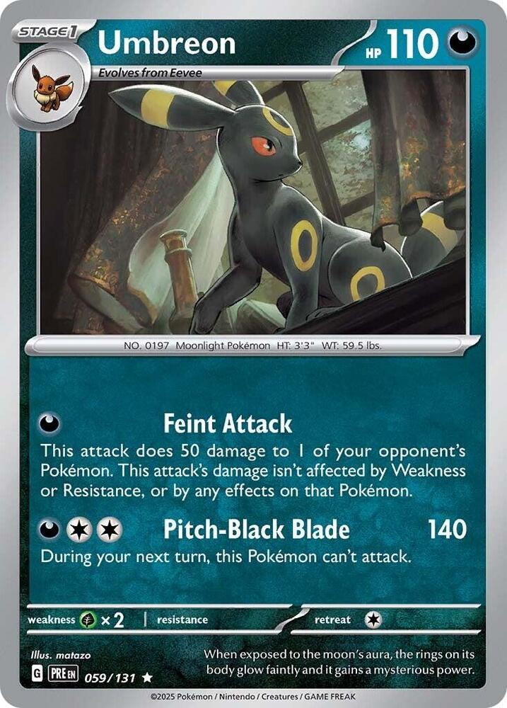 Umbreon 059/131 Rare Prismatic Evolutions Pokémon card