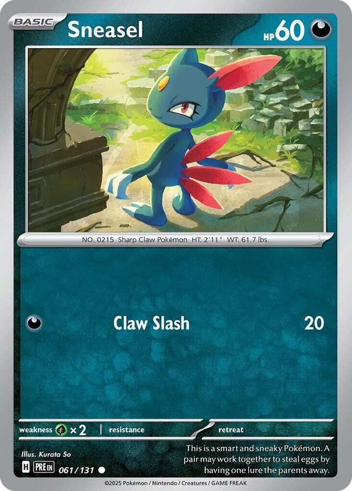 Sneasel 061/131 Common Prismatic Evolutions Pokémon card
