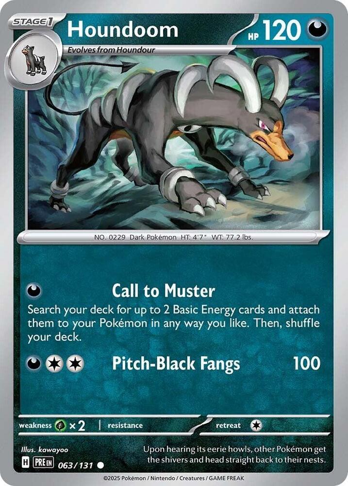 Houndoom 063/131 Common Prismatic Evolutions Pokémon card
