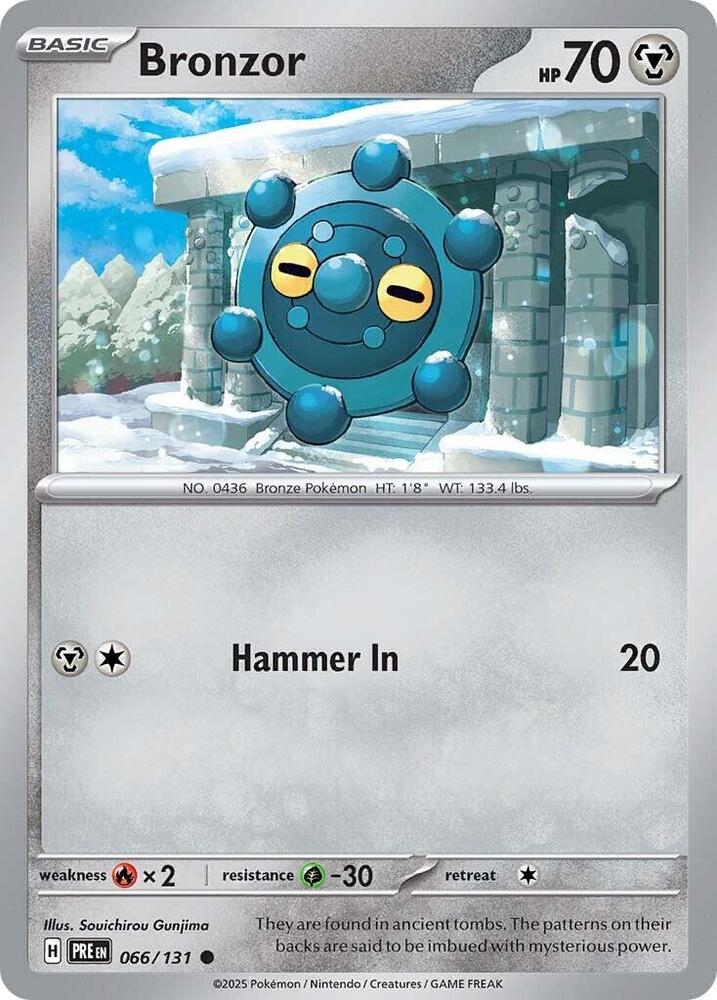 Bronzor 066/131 Common Prismatic Evolutions Pokémon card