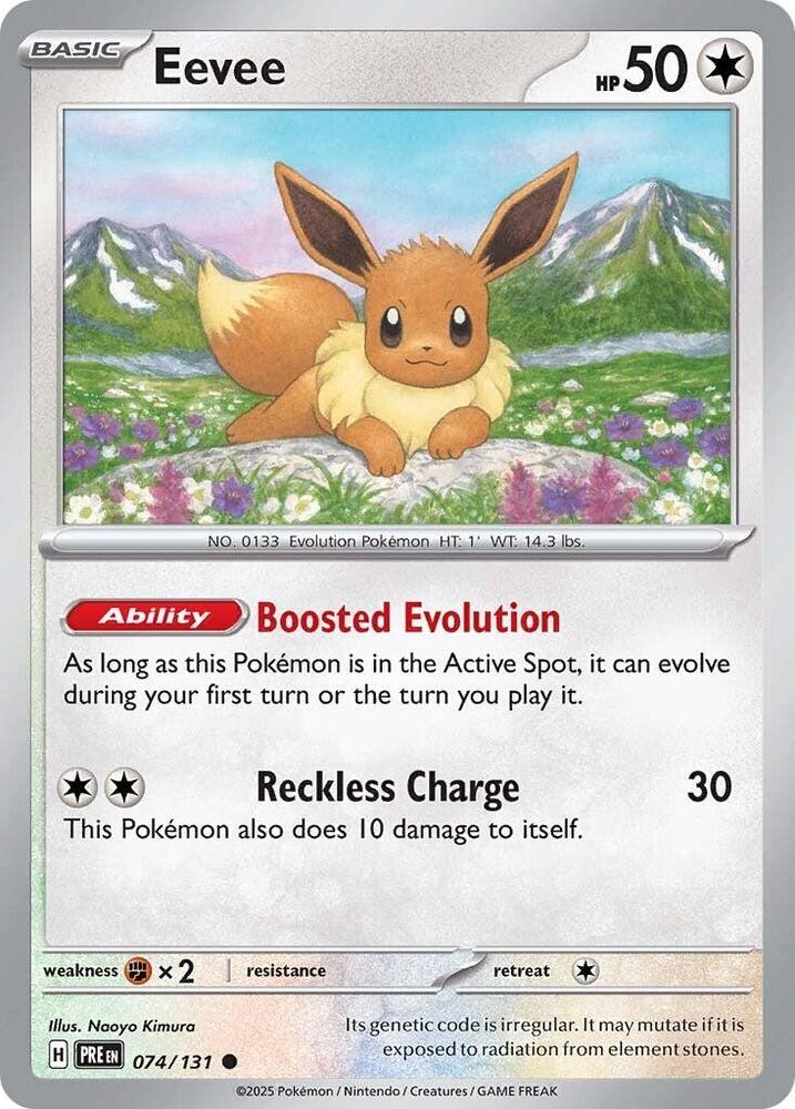 Eevee 074/131 Common Prismatic Evolutions Pokémon card