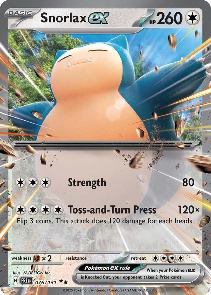 Snorlax ex 076/131 Double Rare Prismatic Evolutions Pokémon card
