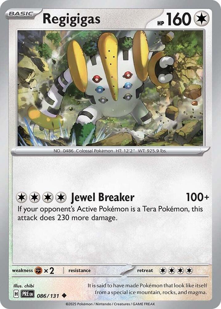Regigigas 086/131 Uncommon Prismatic Evolutions Pokémon card