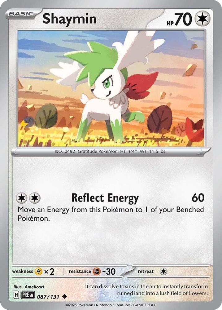 Shaymin 087/131 Uncommon Prismatic Evolutions Pokémon card