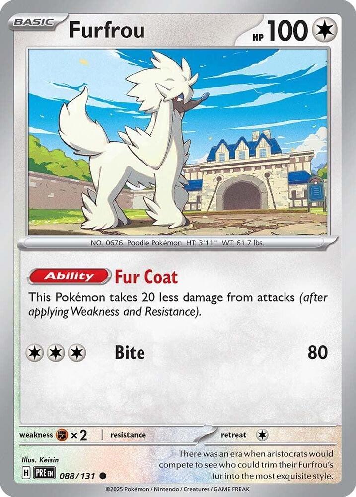 Furfrou 088/131 Common Prismatic Evolutions Pokémon card