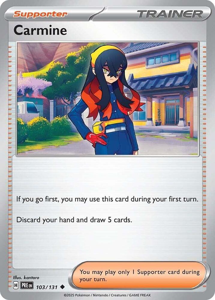 Carmine 103/131 Uncommon Prismatic Evolutions Pokémon card