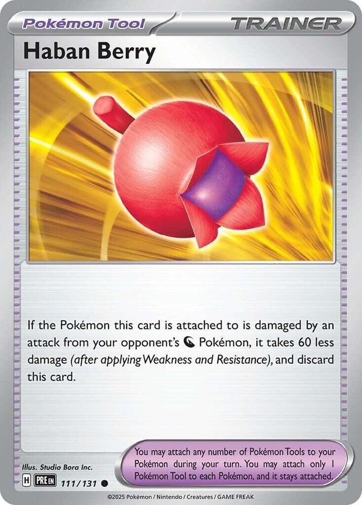 Haban Berry 111/131 Common Prismatic Evolutions Pokémon card