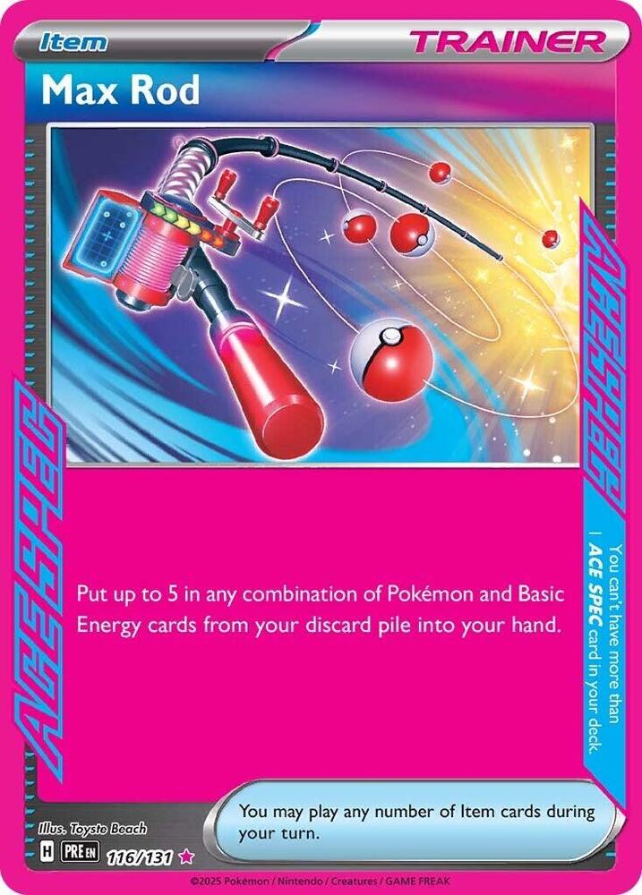 Max Rod 116/131 ACE SPEC Rare Prismatic Evolutions Pokémon card