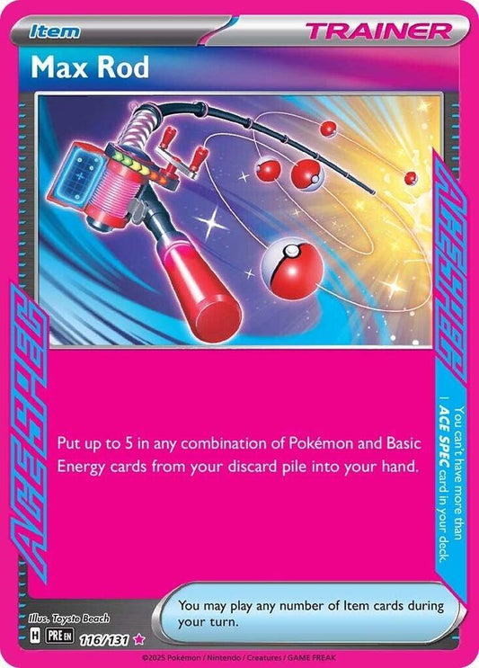 Max Rod 116/131 ACE SPEC Rare Prismatic Evolutions Pokémon card