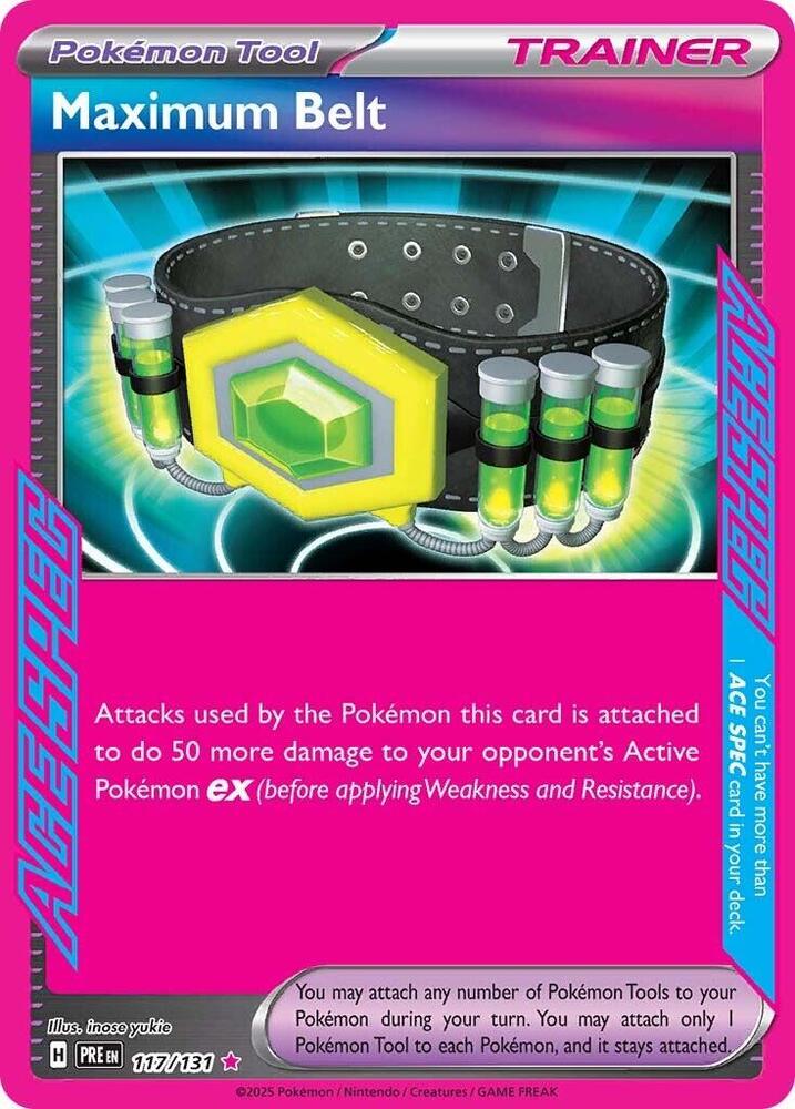 Maximum Belt 117/131 ACE SPEC Rare Prismatic Evolutions Pokémon card