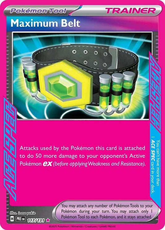Maximum Belt 117/131 ACE SPEC Rare Prismatic Evolutions Pokémon card