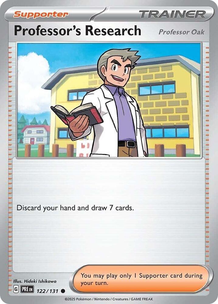 Professor's Research [Professor Oak] 122/131 Common Prismatic Evolutions Pokémon card