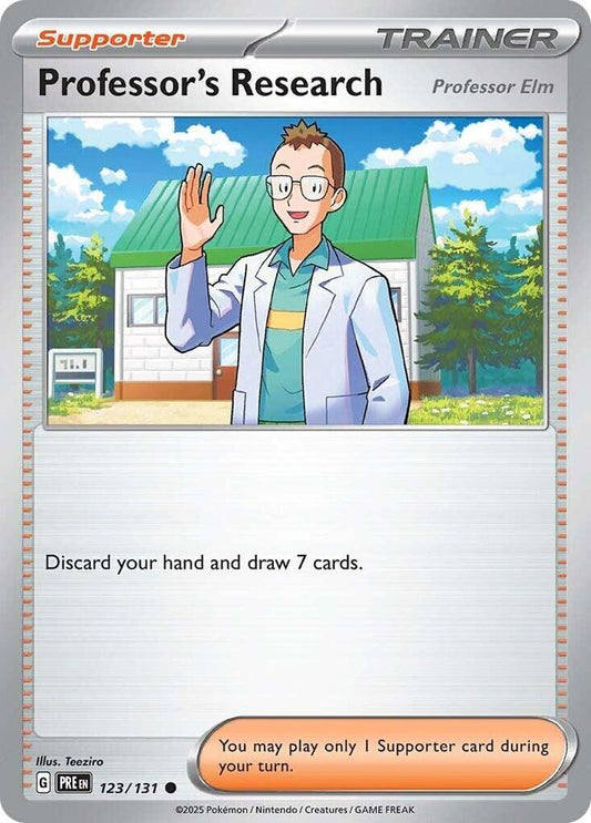 Professor's Research [Professor Elm] 123/131 Common Prismatic Evolutions Pokémon card
