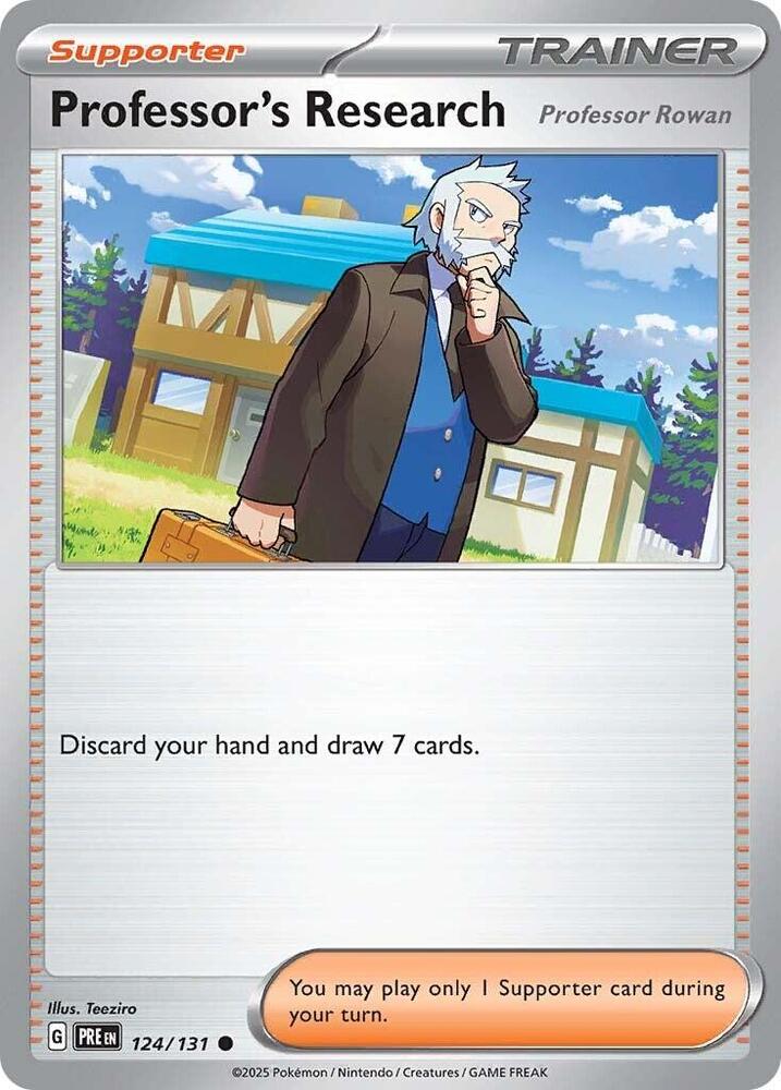 Professor's Research [Professor Rowan] 124/131 Common Prismatic Evolutions Pokémon card