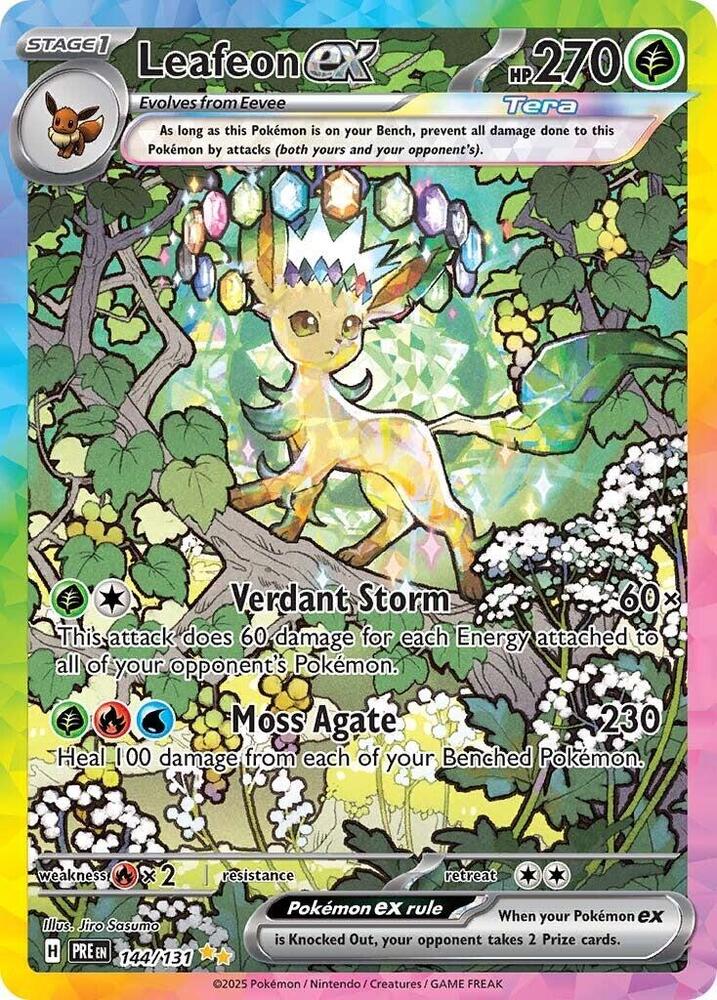 Leafeon ex - 144/131 144/131 Special Illustration Rare Prismatic Evolutions Pokémon card