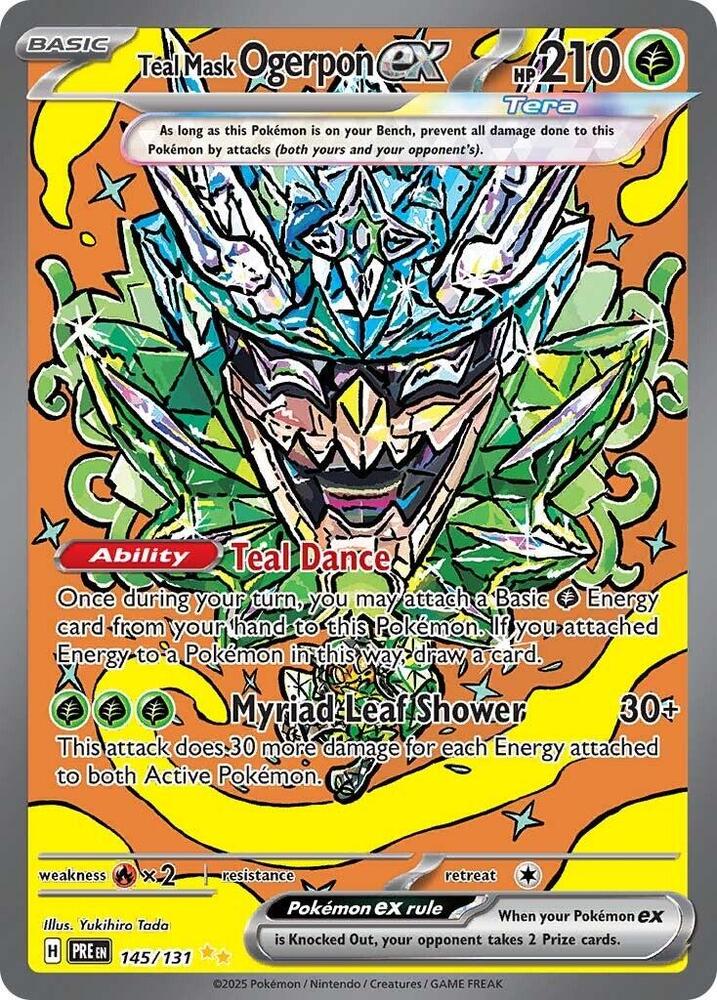 Teal Mask Ogerpon ex - 145/131 145/131 Special Illustration Rare Prismatic Evolutions Pokémon card