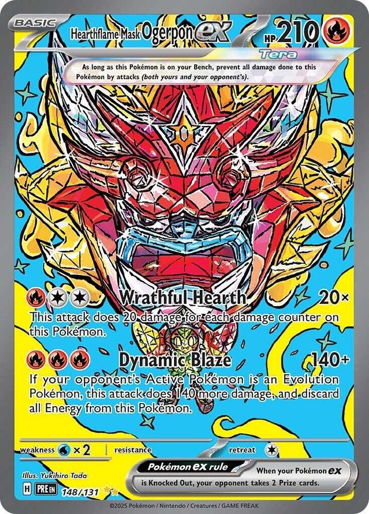 Hearthflame Mask Ogerpon ex - 148/131 148/131 Special Illustration Rare Prismatic Evolutions Pokémon card