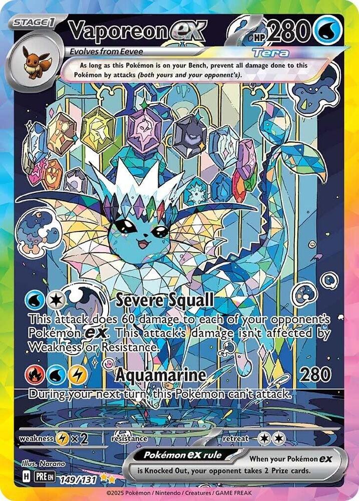 Vaporeon ex - 149/131 149/131 Special Illustration Rare Prismatic Evolutions Pokémon card