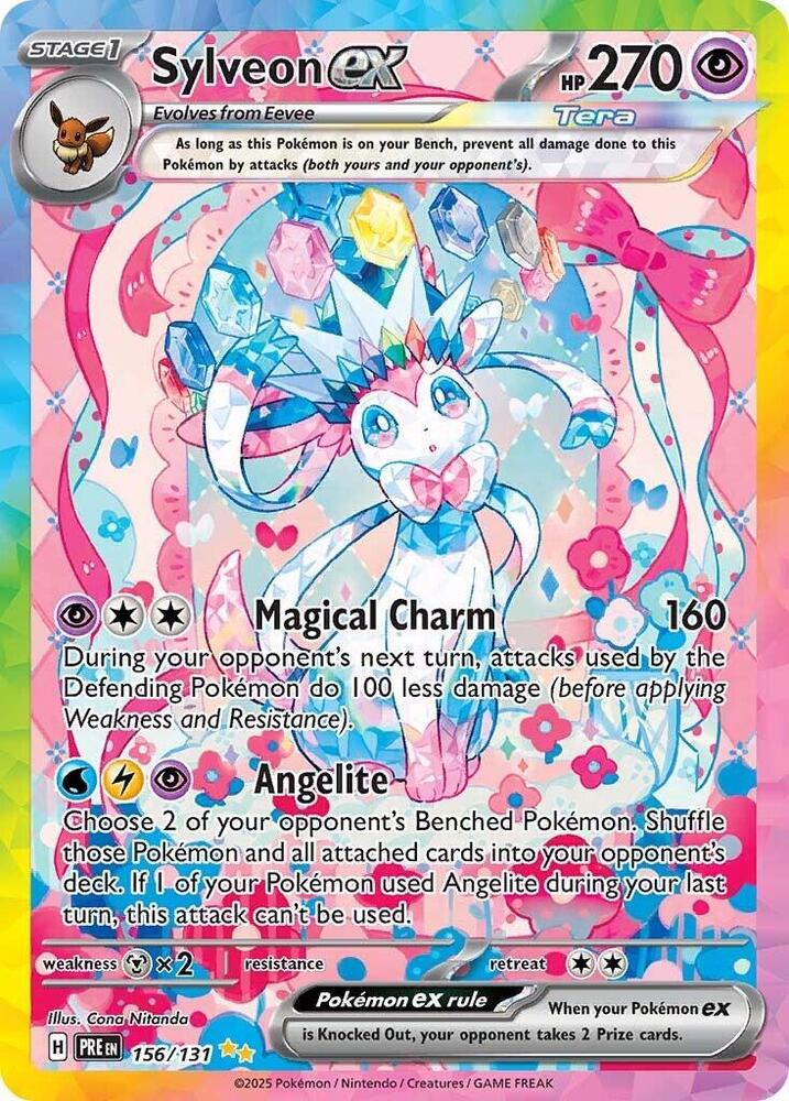 Sylveon ex - 156/131 156/131 Special Illustration Rare Prismatic Evolutions Pokémon card