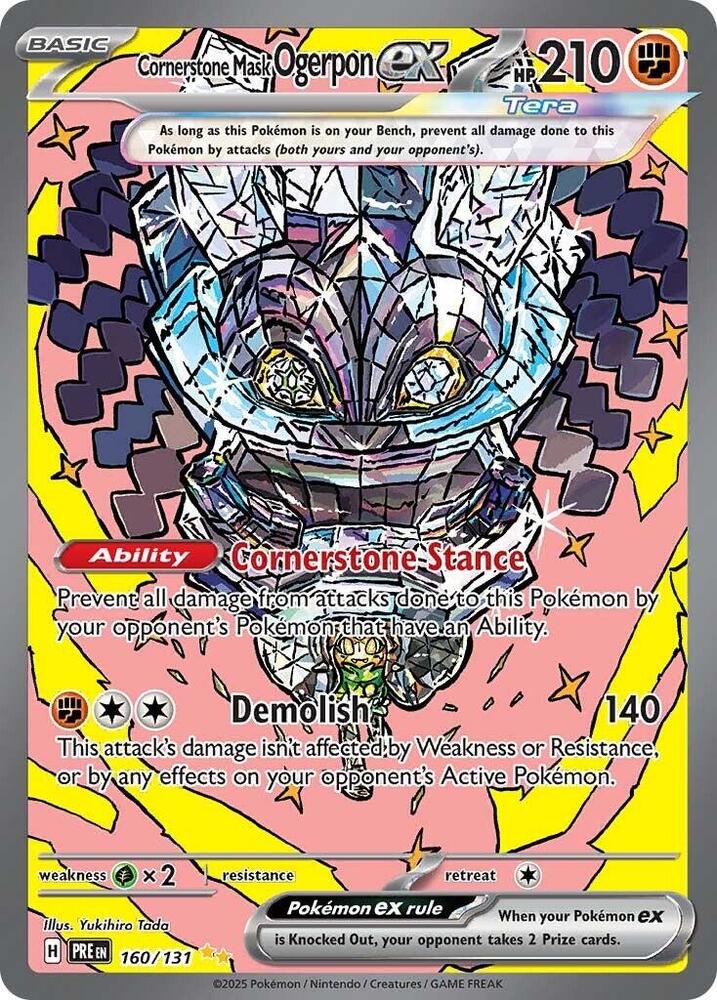 Cornerstone Mask Ogerpon ex - 160/131 160/131 Special Illustration Rare Prismatic Evolutions Pokémon card