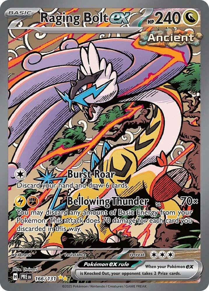 Raging Bolt ex 166/131 Special Illustration Rare Prismatic Evolutions Pokémon card